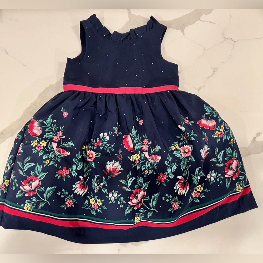 JANIE and JACK navy floral dress size 6-12 months
